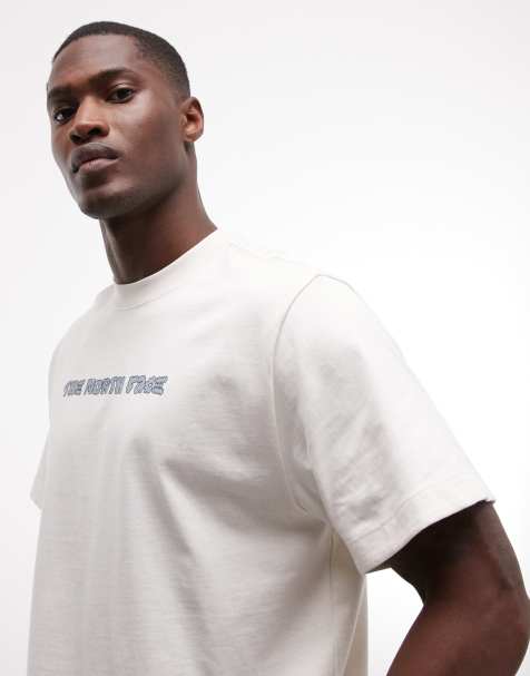 The North Face - T-shirt comoda bianco sporco con logo attorcigliato - view 1