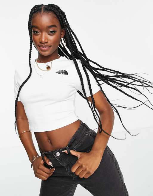 The North Face - T-shirt crop top près du corps - Blanc