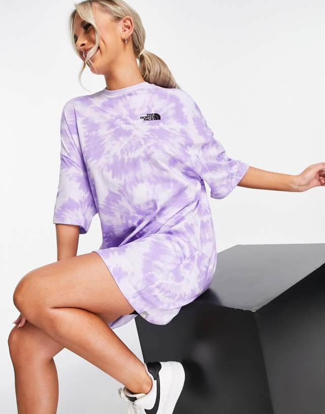 The North Face T-shirt dress in blue/purple tie dye - Exclusive to ASOS