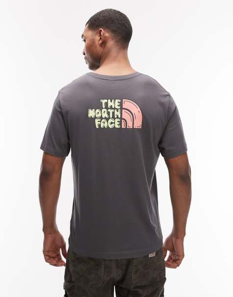 The North Face – T-Shirt in Dunkelgrau mit Bubble-Logoprint auf dem Rücken - view 1