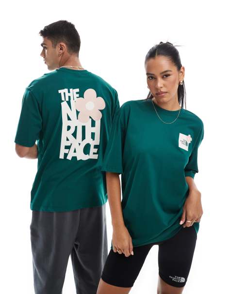 The North Face – T-Shirt in Dunkelgrün mit Rückenprint und Oversize-Schnitt - view 1