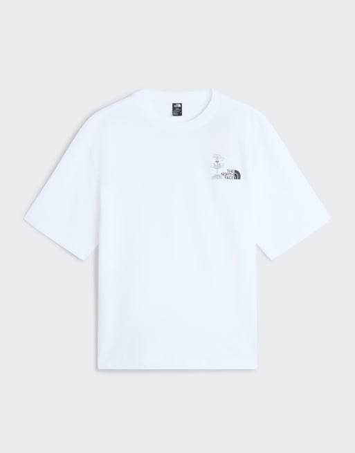 The North Face t-shirt oversize a maniche corte Why can’t we be friends bianco tnf/nero tnf, 4 di 4
