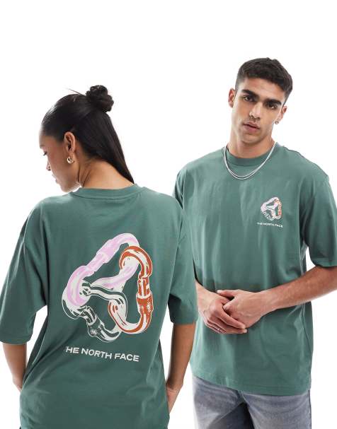 The North Face - T-shirt oversize avec imprimé mousquetons entremêlés au dos - Vert délavé - view 1