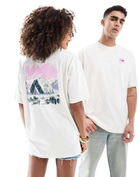 The North Face Dome Tent backprint oversized t-shirt in off white exclusive to ASOS