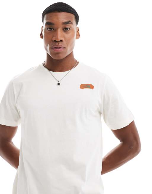 The North Face – T-shirt w kolorze złamanej bieli z krajobrazową grafiką