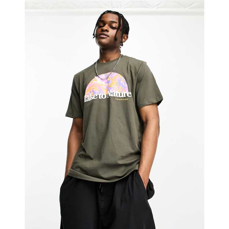 Khaki north store face t shirt