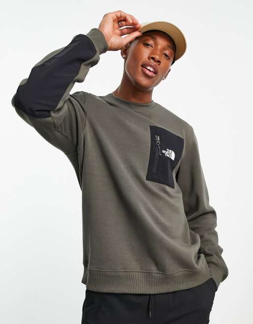 The north face zip pocket crew on sale sweatshirt