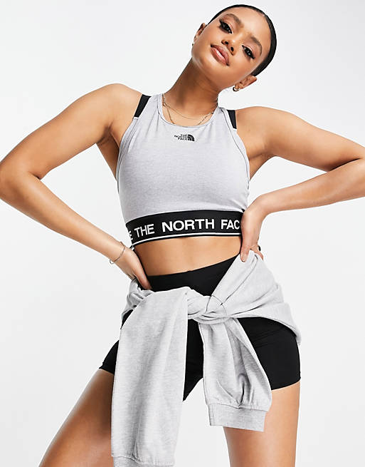 The North Face Tech Tank sports bra in grey 