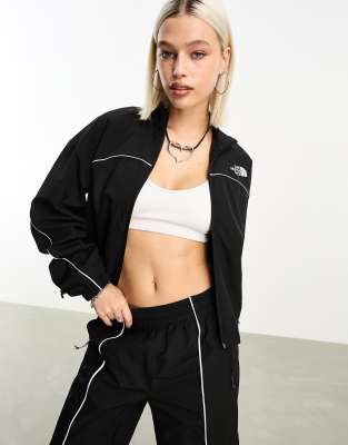 The North Face Tek Piping Wind Jacket In Black