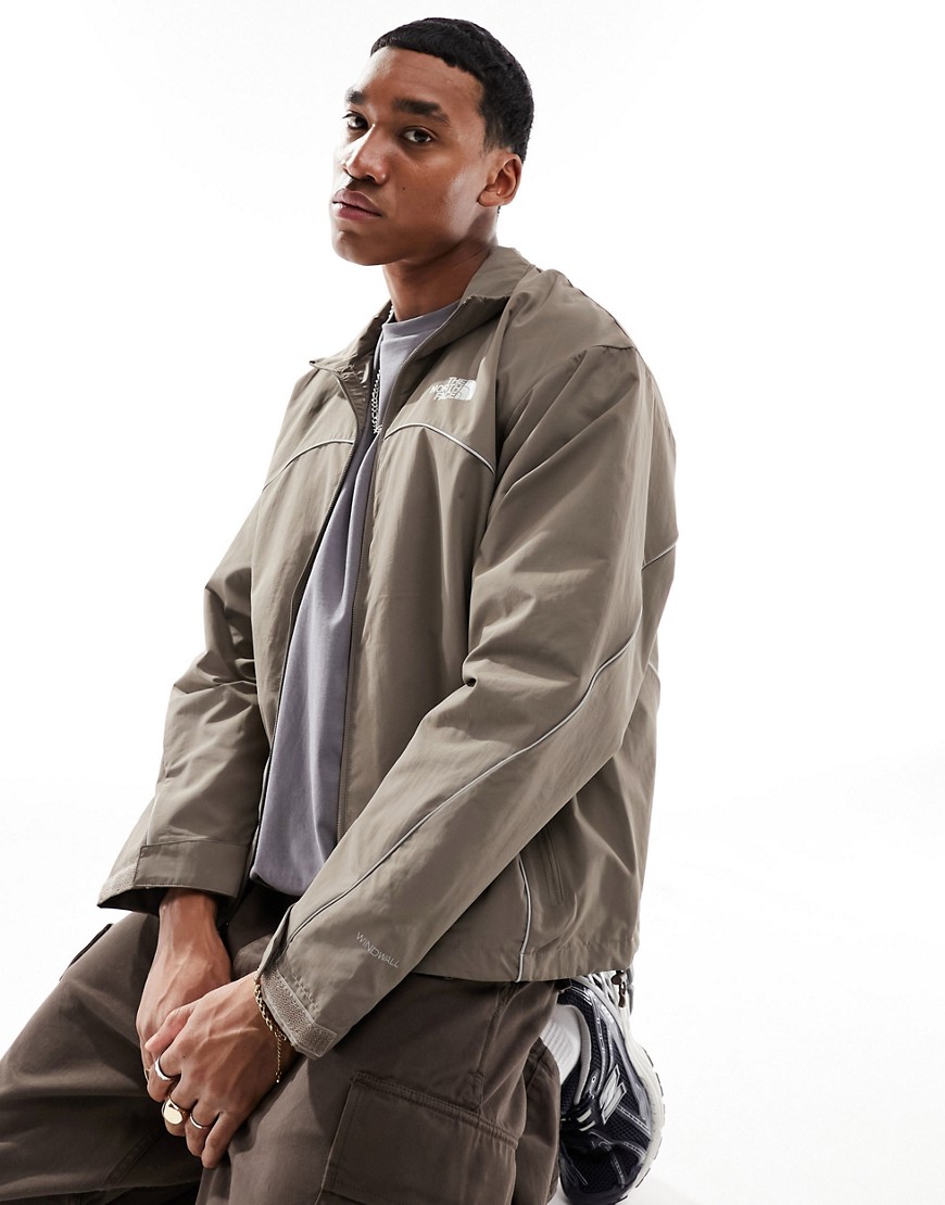 The North Face Tek Piping Wind Jacket In Brown