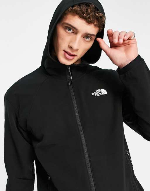 Black north face zip hot sale hoodie