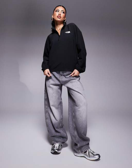 The North Face Tekware Grid quarter zip jacket in black