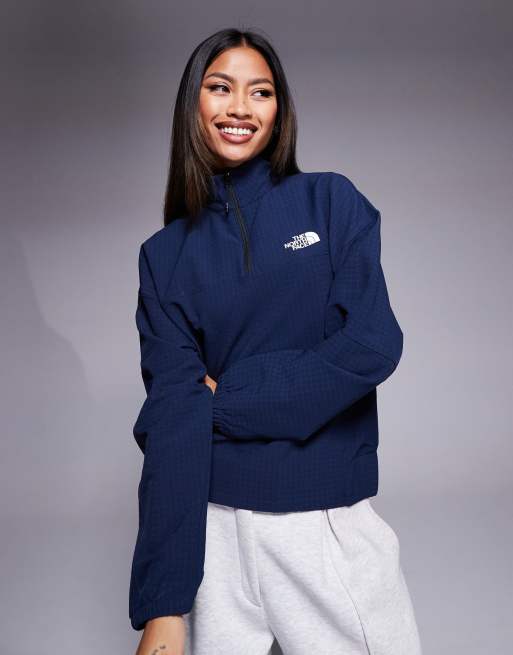 The North Face Tekware Grid quarter zip jacket in navy