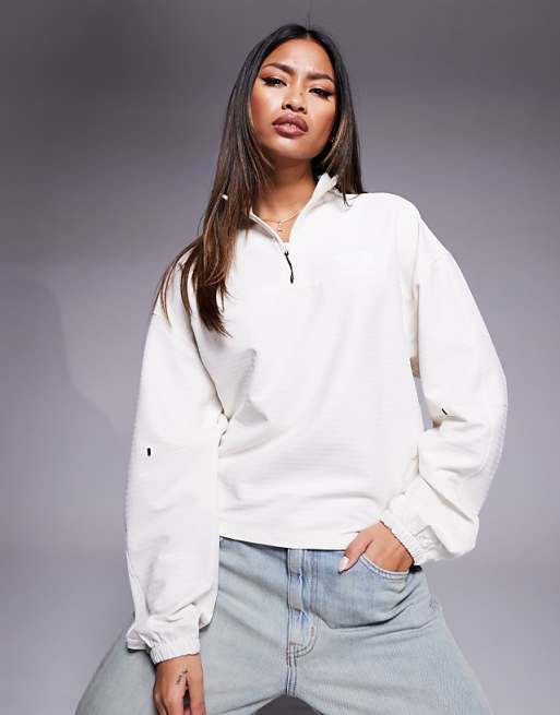 The North Face Tekware Grid quarter zip jacket in white | ASOS The North Face Tekware Grid quarter zip jacket in white | ASOS