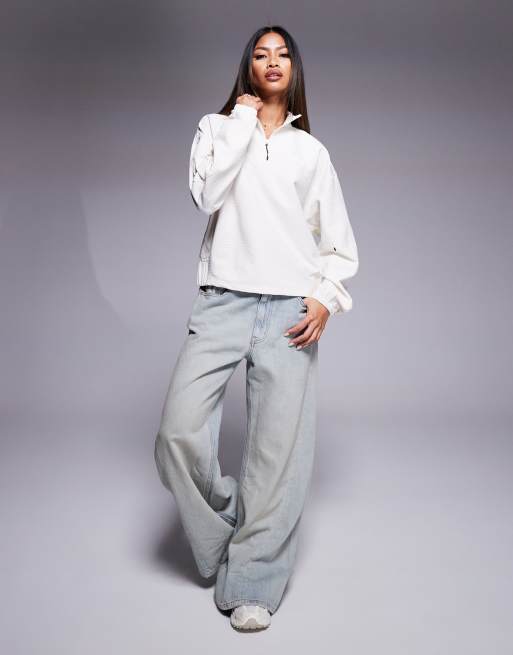 The North Face Tekware Grid quarter zip jacket in white | ASOS