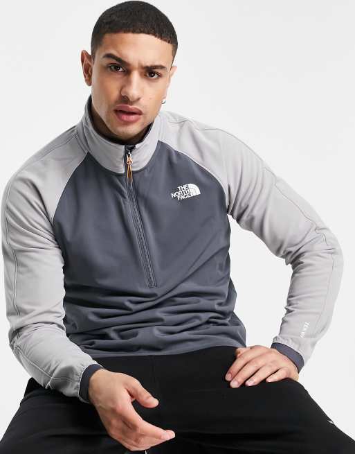 North face grey quarter zip hot sale