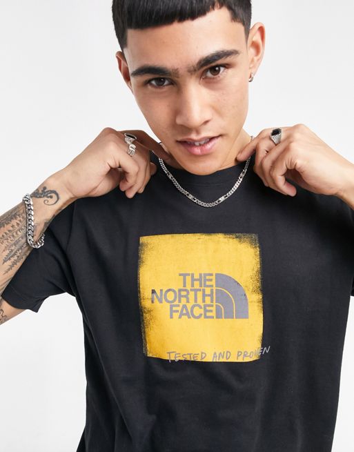 The North Face Tested and Proven slogan T-shirt in black | ASOS