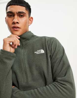 The North Face Textured Cap Rock 1/4 zip in khaki | ASOS