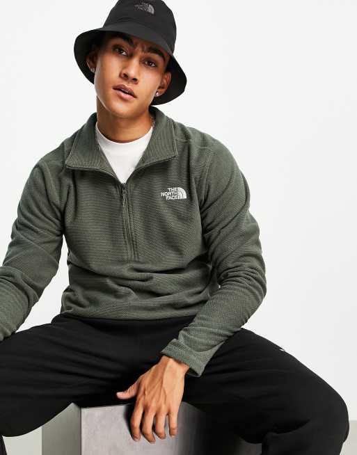 The North Face Textured Cap Rock 1/4 zip in khaki | ASOS