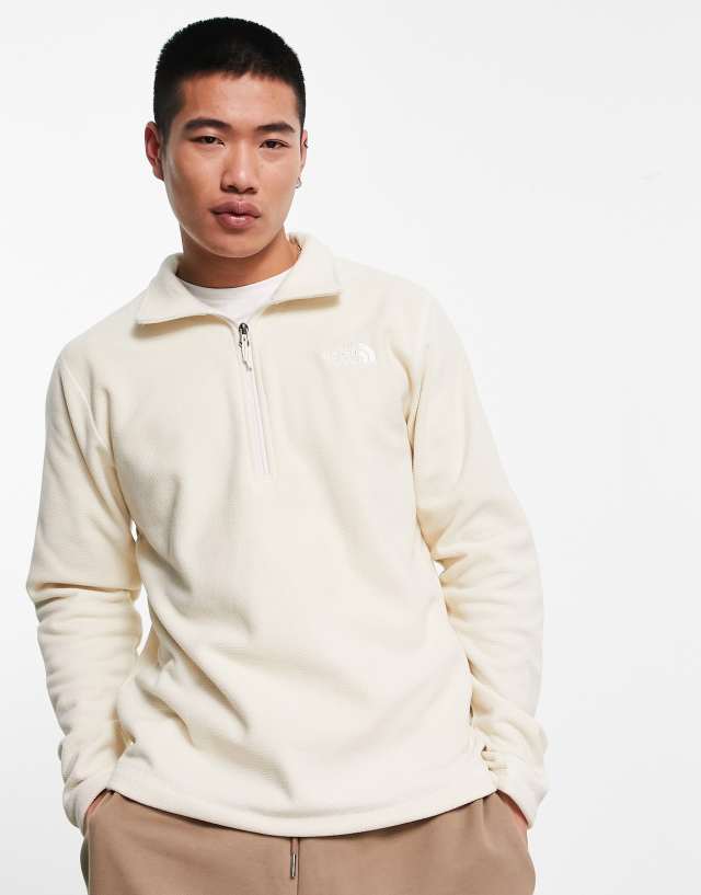 The North Face Textured Cap Rock zip fleece in white