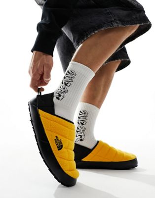 The North Face Thermoball Denali fleece traction mules in yellow and black - ASOS Price Checker