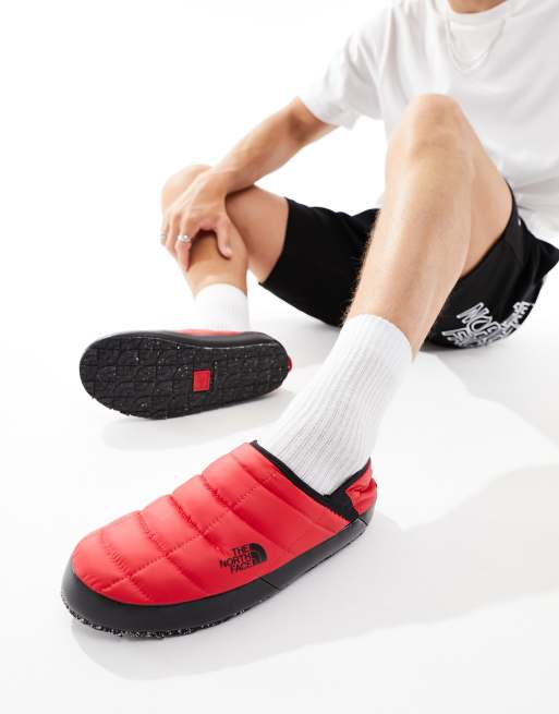 The North Face Thermoball insulated traction mules in red and