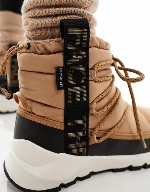 The North Face Thermoball lace up boots in brown