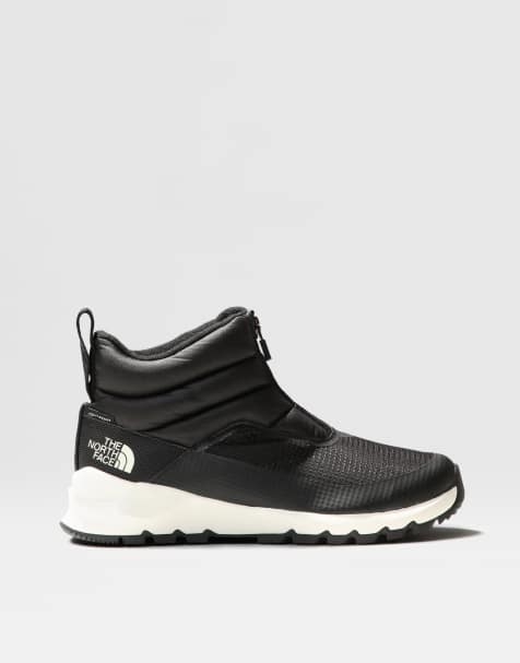 The North Face Thermoball progressive ii waterproof zip-up winter boots in black and white - view 1