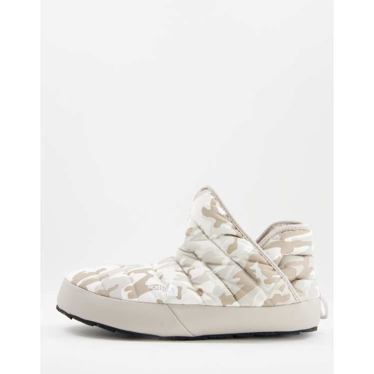 The North Face Thermoball Traction bootie in white camo