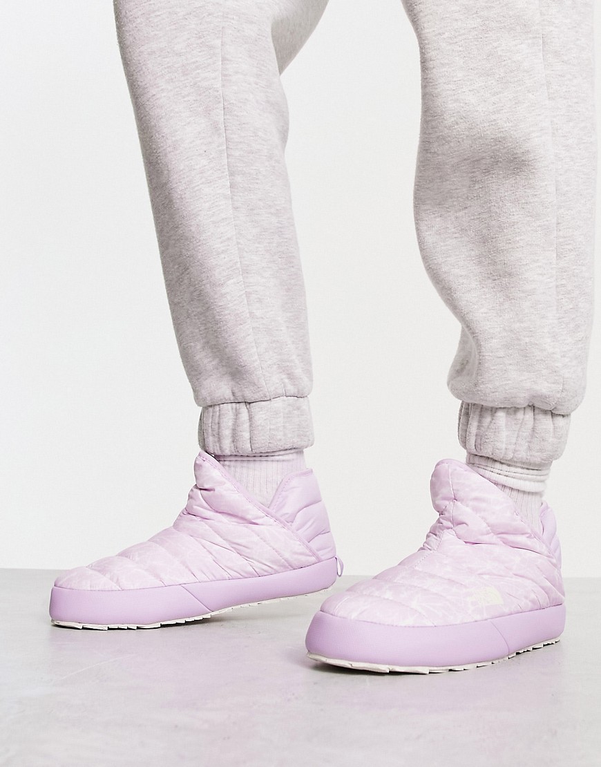The North Face Thermoball Traction booties in lilac print-Purple