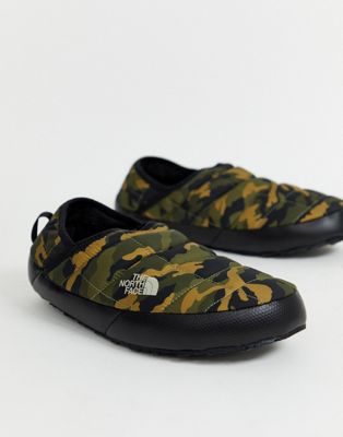 north face slippers camo