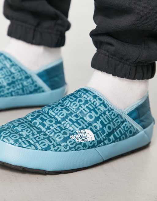 The North Face Thermoball Traction mules in blue print