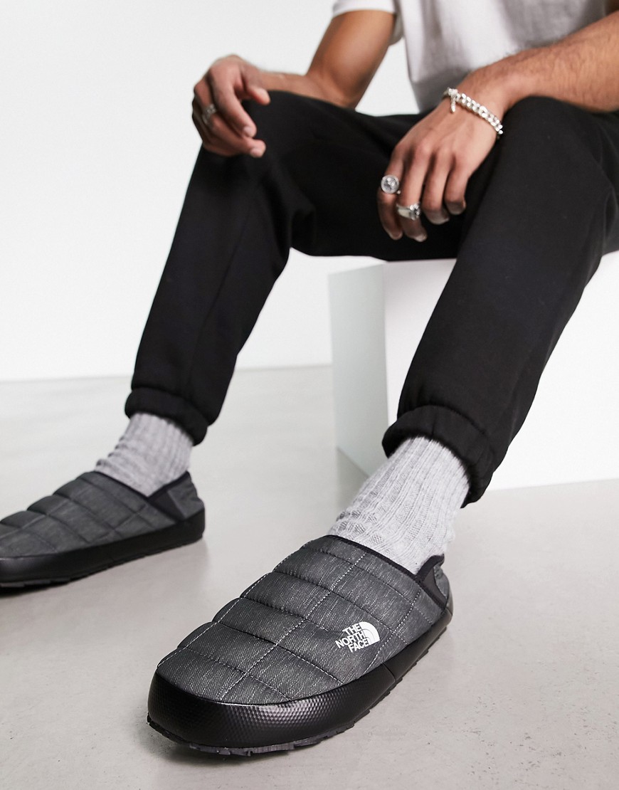 The North Face Thermoball Traction Mules In Gray And Black