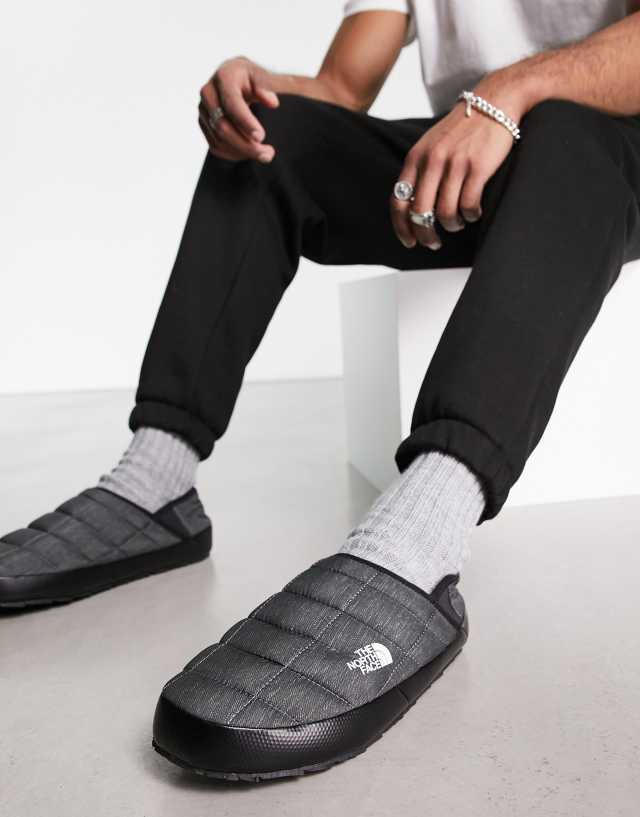 The North Face ThermoBall traction mules in gray and black