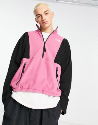 The North Face TKA Attitude 1/4 zip relaxed fit fleece in pink and black