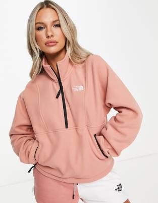 The North Face Attitude Quarter-zip Fleece Jacket In Pink