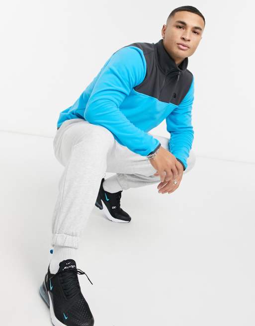 The North Face TKA Glacier 1/4 zip fleece in blue | ASOS