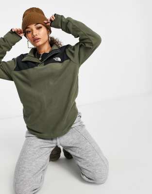khaki green north face tracksuit