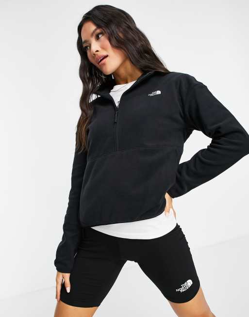 The North Face TKA Glacier cropped fleece in black, 3 of 4