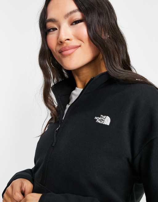The North Face TKA Glacier cropped fleece in black, 4 of 4
