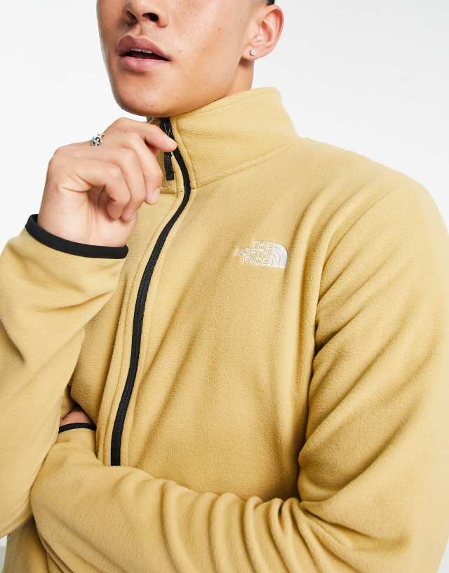 The North Face TKA Glacier full zip fleece in tan