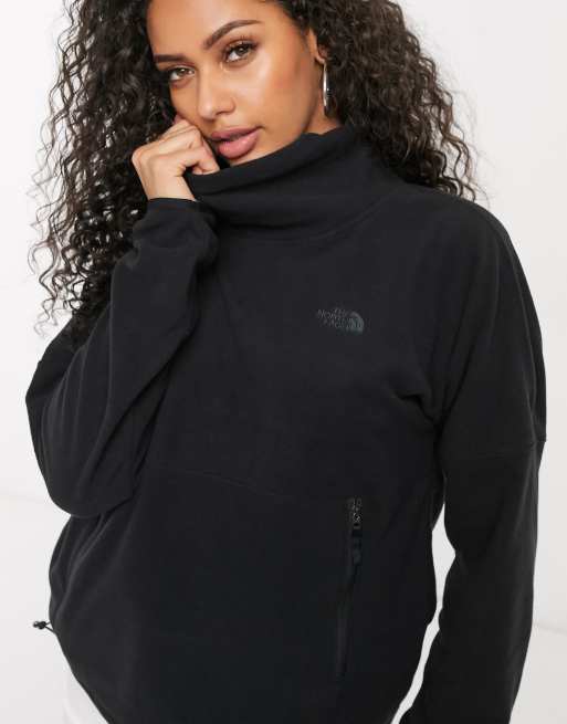 The North Face Tka glacier funnel neck pullover fleece in black ASOS