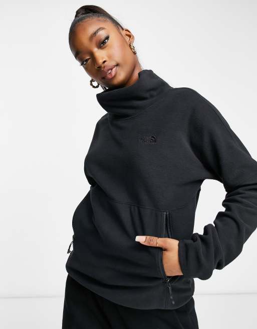 The North Face TKA Glacier funnel neck sweater in black