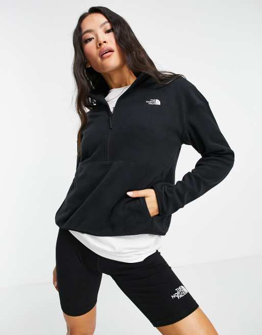 The North Face – TKA Glacier – Kurzes Fleece-Oberteil in Schwarz, 4 von 4