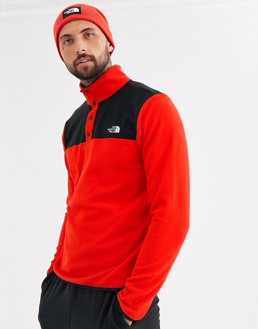 The North Face TKA Glacier Snap fleece in red