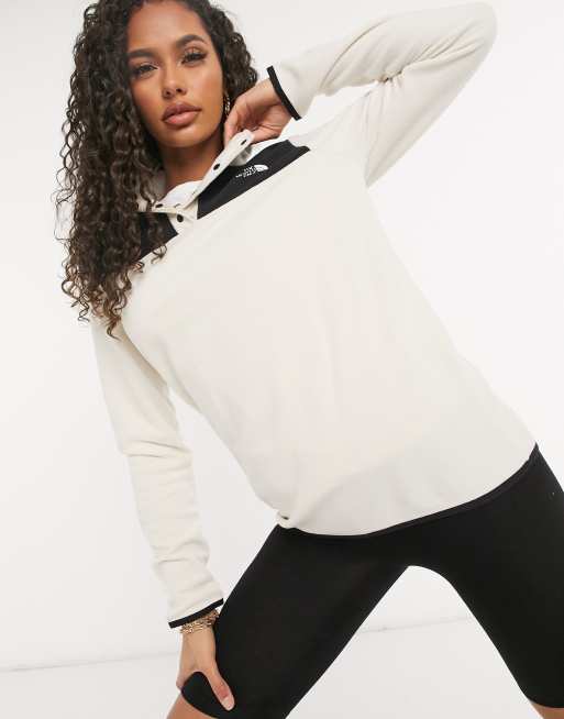 The North Face TKA Glacier Snap fleece in white ASOS