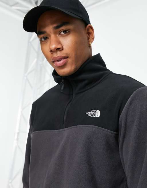 The North Face TKA Glacier Snap Neck fleece in dark gray | ASOS