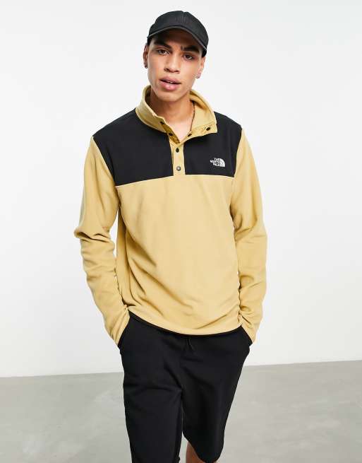 The north face tka glacier online snap neck pullover fleece in khaki