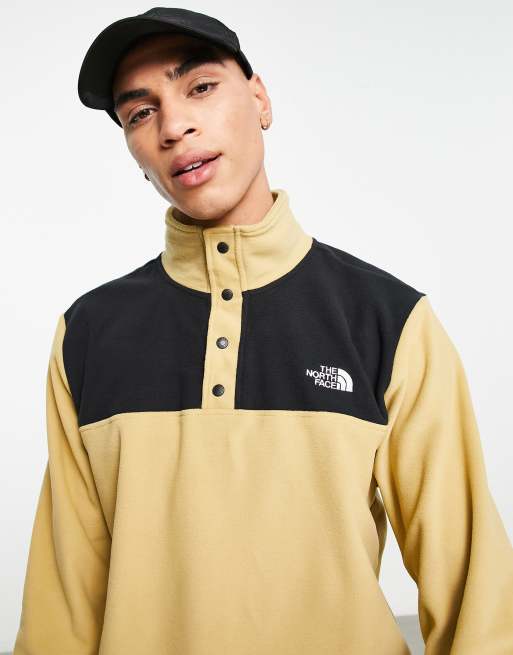 The north face tka glacier discount snap neck pullover fleece in khaki