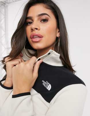 THE NORTH FACE TKA GLACIER SNAP-NECK PULLOVER FLEECE IN WHITE,NF0A48KMLOE